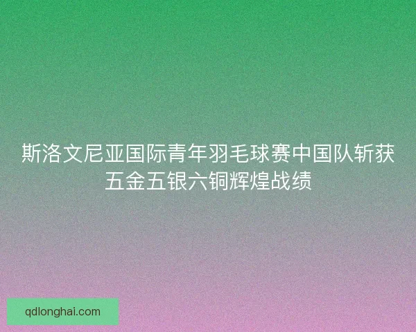 斯洛文尼亚国际青年羽毛球赛中国队斩获五金五银六铜辉煌战绩